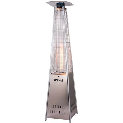 Riscaldatore a Gas Kekai Basil Inox - 52x52x227 cm Piramide 13000W Riscaldatore a Gas Kekai Basil Inox - 52x52x227 cm Piramide 13000W