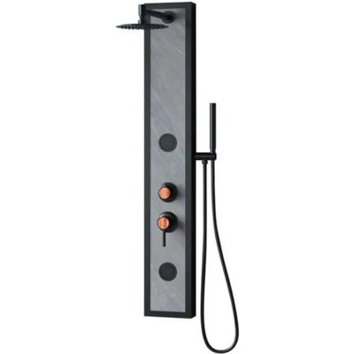 Colonna Doccia Idromassaggio K2O Lusso Zen - Imitazione Pietra - Nero Opaco Colonna Doccia Idromassaggio K2O Lusso Zen - Imitazione Pietra - Nero Opaco
