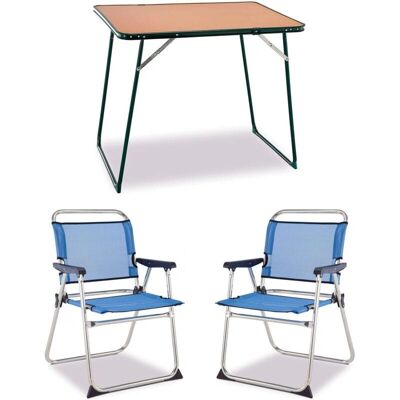 Set de Mesa Plegable de Camping con 2 Sillas Set de Mesa Plegable de Camping con 2 Sillas