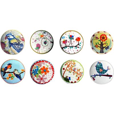 NACNIC Jeu de Pomos en Céramique Oiseaux et Jardin - Publicité NACNIC Jeu de Pomos en Céramique Oiseaux et Jardin - Publicité