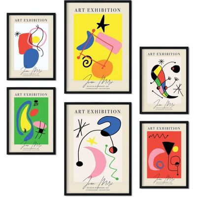 Conjunto de 6 cartazes de arte NACNIC - Estética de colagem laminada para tamanhos A3 e A4 Conjunto de 6 cartazes de arte NACNIC - Estética de colagem laminada para tamanhos A3 e A4