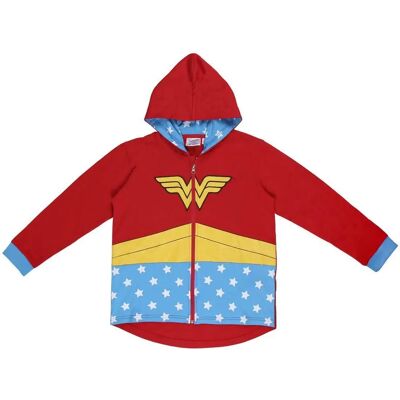 Sweat à Capuche Wonder Woman pour Enfants - Décontracté en Rouge Sweat à Capuche Wonder Woman pour Enfants - Décontracté en Rouge