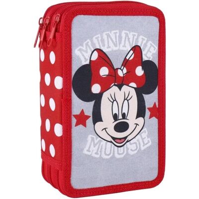 Piórnik z trzema przegródkami Minnie Mouse - 43 sztuki Czerwony Piórnik z trzema przegródkami Minnie Mouse - 43 sztuki Czerwony