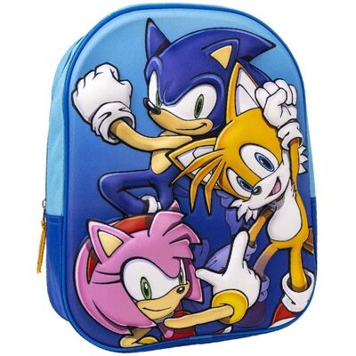 Sac scolaire 3D Sonic - Sac pour enfants - Fermeture à glissière - Publicité Sac scolaire 3D Sonic - Sac pour enfants - Fermeture à glissière - Publicité