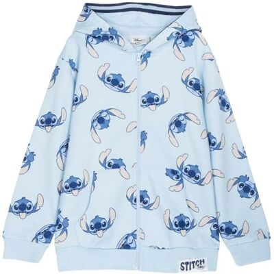 Felpa con cappuccio azzurro chiaro Stitch - Maglia casual per bambini Felpa con cappuccio azzurro chiaro Stitch - Maglia casual per bambini