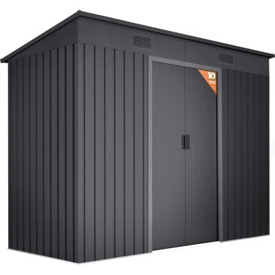 Abri de jardin métallique Wasabi - Portes coulissantes doubles - Toit incliné - 3.14m² - Publicité Abri de jardin métallique Wasabi - Portes coulissantes doubles - Toit incliné - 3.14m² - Publicité
