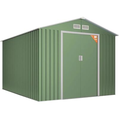 ABRI DE JARDIN METALLIQUE WASABI 8.08m² - Portes Coulissantes Vertes - Publicité ABRI DE JARDIN METALLIQUE WASABI 8.08m² - Portes Coulissantes Vertes - Publicité