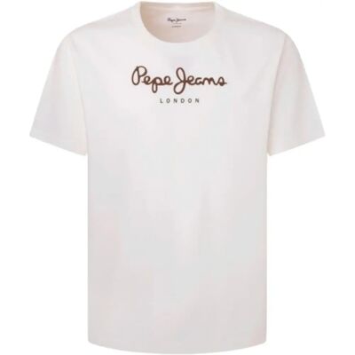 Pepe Jeans Vit Casual Bomull T-shirt - T-Shirt Pepe Jeans Vit Casual Bomull T-shirt - T-Shirt