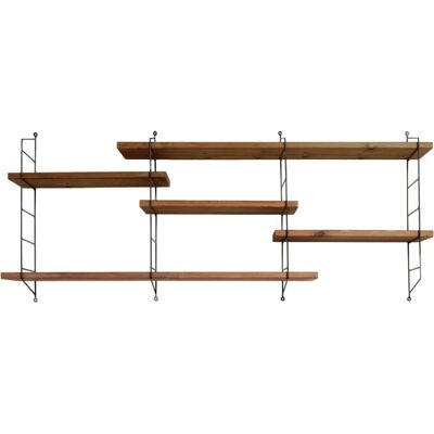 Étagère Murale en Bois Hannun - Marron - 175x65x15cm - Étagère - Publicité Étagère Murale en Bois Hannun - Marron - 175x65x15cm - Étagère - Publicité