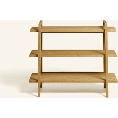 Zapatero de madera Hannun - 120cm, Marrón Claro, Artesanal, 3 Estantes Zapatero de madera Hannun - 120cm, Marrón Claro, Artesanal, 3 Estantes