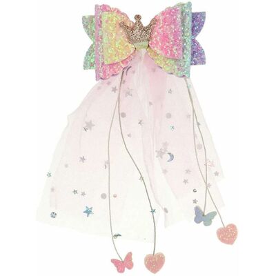 Inca Krokodillenhaarklem met strik en tulle - Haar Type Inca Krokodillenhaarklem met strik en tulle - Haar Type