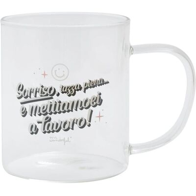 Mr Wonderful Sorriso - Verre en Verre Transparent - Pour Boissons Chaudes Mr Wonderful Sorriso - Verre en Verre Transparent - Pour Boissons Chaudes