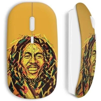 Souris sans fil Bob Marley - Connectivité sans fil, Récepteur USB WiFi, Compatible Mac et PC - Publicité Souris sans fil Bob Marley - Connectivité sans fil, Récepteur USB WiFi, Compatible Mac et PC - Publicité