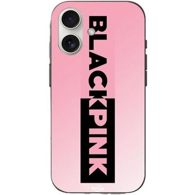 Coque en Silicone pour iPhone 16 Plus Blackpink Rose et Noir - Publicité Coque en Silicone pour iPhone 16 Plus Blackpink Rose et Noir - Publicité