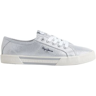 Pepe Jeans PLS31439 Sneakers Argentés Décontracté - Chaussures Pepe Jeans PLS31439 Sneakers Argentés Décontracté - Chaussures