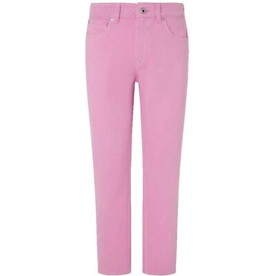 Rosa Hög Midja Tapered Ekologiska Bomullsjeans - Jeans Rosa Hög Midja Tapered Ekologiska Bomullsjeans - Jeans