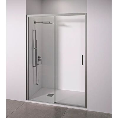 BELLOBATH Mampara de ducha con corredera y fija - 125-130cm - 195cm altura BELLOBATH Mampara de ducha con corredera y fija - 125-130cm - 195cm altura