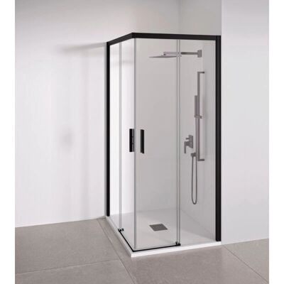 Mampara de ducha BELLOBATH 67-69x137-139cm - Negro Mate - Vidrio 6mm Mampara de ducha BELLOBATH 67-69x137-139cm - Negro Mate - Vidrio 6mm