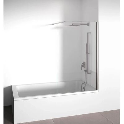 Pára-brisa de duche Bellobath - 90-145cm - Transparente - Acabamento prata - Painel fixo Pára-brisa de duche Bellobath - 90-145cm - Transparente - Acabamento prata - Painel fixo