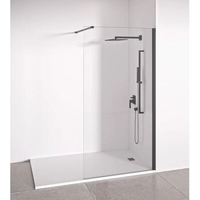 Bellobath Modèle 70cm x 195cm - Paroi de douche en verre trempé - Noir mat - Publicité Bellobath Modèle 70cm x 195cm - Paroi de douche en verre trempé - Noir mat - Publicité