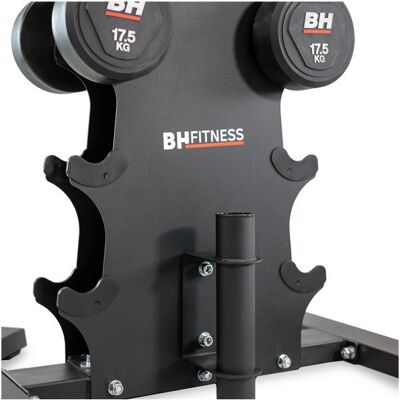 Suporte de halteres BH - Armazenamento vertical compacto para 8 pares Suporte de halteres BH - Armazenamento vertical compacto para 8 pares