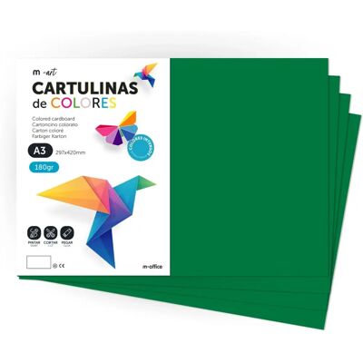 m-office - A4 180g 50 fogli - Verde - Cartoncino colorato m-office - A4 180g 50 fogli - Verde - Cartoncino colorato