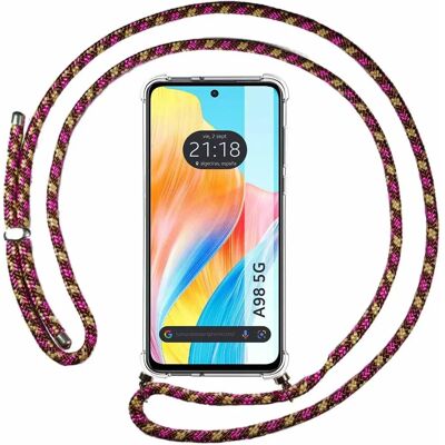 Oppo A98 5G - Coque Transparente Antichocs avec Lanière Oppo A98 5G - Coque Transparente Antichocs avec Lanière
