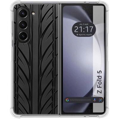 Coque en silicone pour Samsung Galaxy Z Fold 5 5G - Motif Pneus - Publicité Coque en silicone pour Samsung Galaxy Z Fold 5 5G - Motif Pneus - Publicité