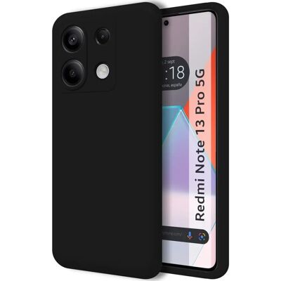 Xiaomi Redmi Note 13 Pro 5G Zwart Liquid Siliconen Telefoonhoesje Xiaomi Redmi Note 13 Pro 5G Zwart Liquid Siliconen Telefoonhoesje