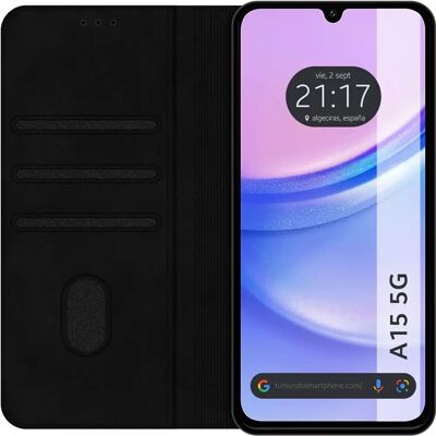 Läderliknande Mobilskal med Kortfack för Samsung Galaxy A15 - Skal Läderliknande Mobilskal med Kortfack för Samsung Galaxy A15 - Skal