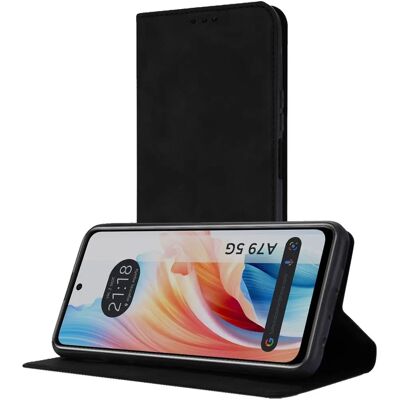 Coque en Simili Cuir avec Compartiments pour Cartes - Oppo A79 5G Coque en Simili Cuir avec Compartiments pour Cartes - Oppo A79 5G
