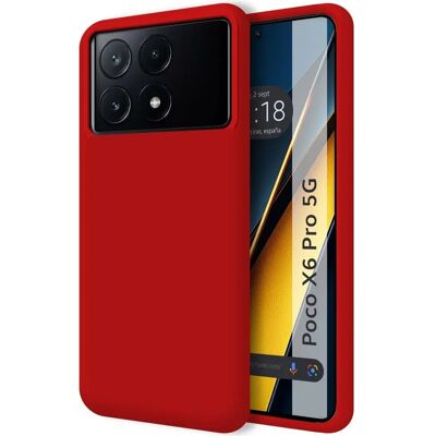 TUMUNDOSMARTPHONE Rood Siliconen Cover voor Xiaomi Poco X6 Pro 5G TUMUNDOSMARTPHONE Rood Siliconen Cover voor Xiaomi Poco X6 Pro 5G
