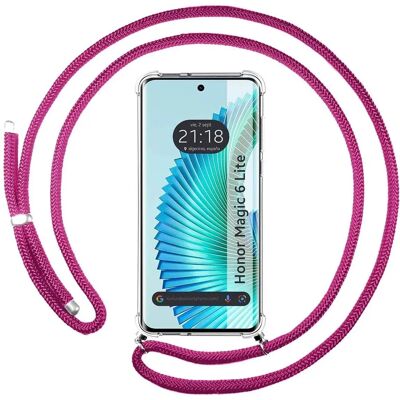 Fuchsia rosa stötsäker mobilskal för Huawei Honor Magic 6 Lite 5G Fuchsia rosa stötsäker mobilskal för Huawei Honor Magic 6 Lite 5G