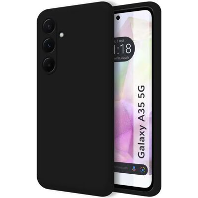 Coque Ultra Noire pour Samsung Galaxy A35 5G TUMUNDOSMARTPHONE Silicone Liquide Texture Douce Noire Coque Ultra Noire pour Samsung Galaxy A35 5G TUMUNDOSMARTPHONE Silicone Liquide Texture Douce Noire