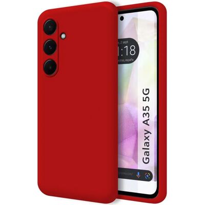 Coque Ultra Fine en Silicone Liquide Rouge pour Samsung Galaxy A35 5G - Publicité Coque Ultra Fine en Silicone Liquide Rouge pour Samsung Galaxy A35 5G - Publicité