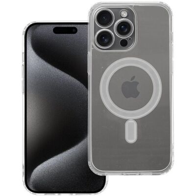 Tumundosmartphone Coque Magnétique en Silicone Transparente pour iPhone 15 Pro Max Tumundosmartphone Coque Magnétique en Silicone Transparente pour iPhone 15 Pro Max