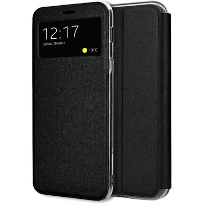 Czarna flip etui z okienkiem - Etui na telefon Czarna flip etui z okienkiem - Etui na telefon