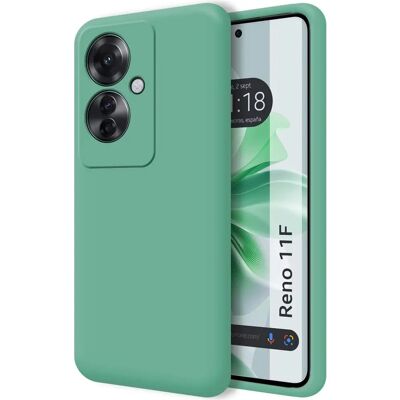 Coque en Silicone Liquide Verte pour Oppo Reno 11F 5G Ultra Douce - Publicité Coque en Silicone Liquide Verte pour Oppo Reno 11F 5G Ultra Douce - Publicité
