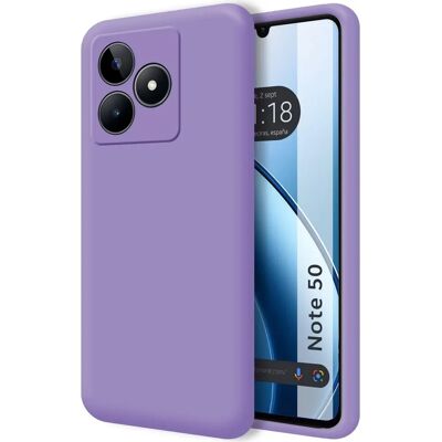 Coque en Silicone Liquide Violet pour Realme Note 50 - Étui Coque en Silicone Liquide Violet pour Realme Note 50 - Étui