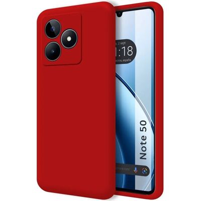 Coque en Silicone Liquide Rouge pour Realme Note 50 - Publicité Coque en Silicone Liquide Rouge pour Realme Note 50 - Publicité