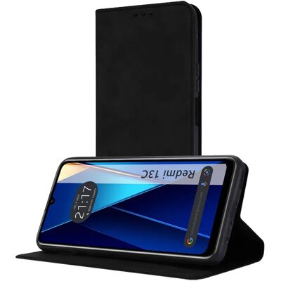 Xiaomi Redmi 13C Leather Wallet Case - Card Slots - Stand Function - Phone Type Xiaomi Redmi 13C Leather Wallet Case - Card Slots - Stand Function - Phone Type
