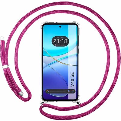 Coque Fuchsia pour Vivo V40 SE 5G avec cordon antichoc - Publicité Coque Fuchsia pour Vivo V40 SE 5G avec cordon antichoc - Publicité