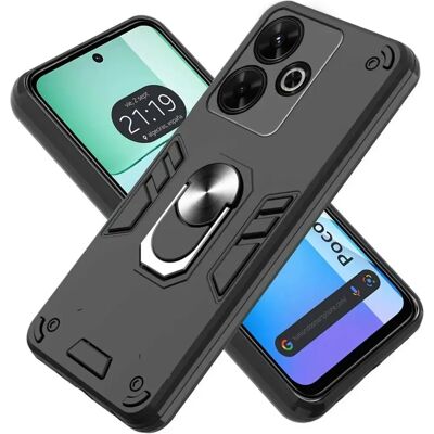 Tumundosmartphone Telefoonhoesje met 360° Metaalring voor Xiaomi Poco M6 4G Tumundosmartphone Telefoonhoesje met 360° Metaalring voor Xiaomi Poco M6 4G