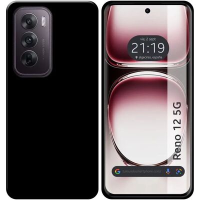 Tumundosmartphone TMS144007 Zwarte siliconen gel hoes voor Oppo Reno 12 5G Tumundosmartphone TMS144007 Zwarte siliconen gel hoes voor Oppo Reno 12 5G