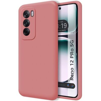 TUMUNDOSMARTPHONE Siliconen Vloeibare Roze Case voor Oppo Reno 12 Pro 5G Ultra Zacht TUMUNDOSMARTPHONE Siliconen Vloeibare Roze Case voor Oppo Reno 12 Pro 5G Ultra Zacht