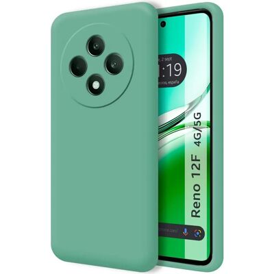 Coque Ultra en Silicone Liquide Verte pour Oppo Reno 12F 4G/5G Coque Ultra en Silicone Liquide Verte pour Oppo Reno 12F 4G/5G