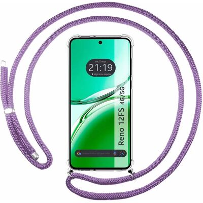 Genomskinligt Hängande Mobilskal för Oppo Reno 12FS 4G / 12 FS 5G - Tumundosmartphone Genomskinligt Hängande Mobilskal för Oppo Reno 12FS 4G / 12 FS 5G - Tumundosmartphone