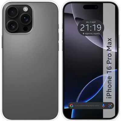 Coque transparente en silicone pour iPhone 16 Pro Max - TUMUNDOSMARTPHONE Coque transparente en silicone pour iPhone 16 Pro Max - TUMUNDOSMARTPHONE