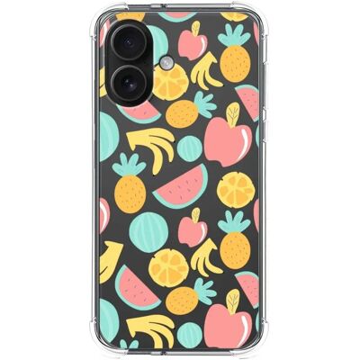 Coque en Silicone Fruits pour iPhone 16 - Multicolore Antichocs - Publicité Coque en Silicone Fruits pour iPhone 16 - Multicolore Antichocs - Publicité