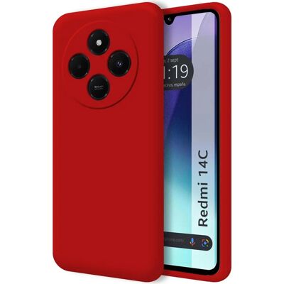 Coque en Silicone Liquide Rouge pour Xiaomi Redmi 14C - Étui - Publicité Coque en Silicone Liquide Rouge pour Xiaomi Redmi 14C - Étui - Publicité